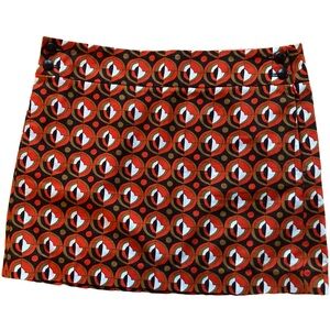 J. Crew 60's Mod Sailor Button Flat Front Multicolored Side Zip Mini Skirt